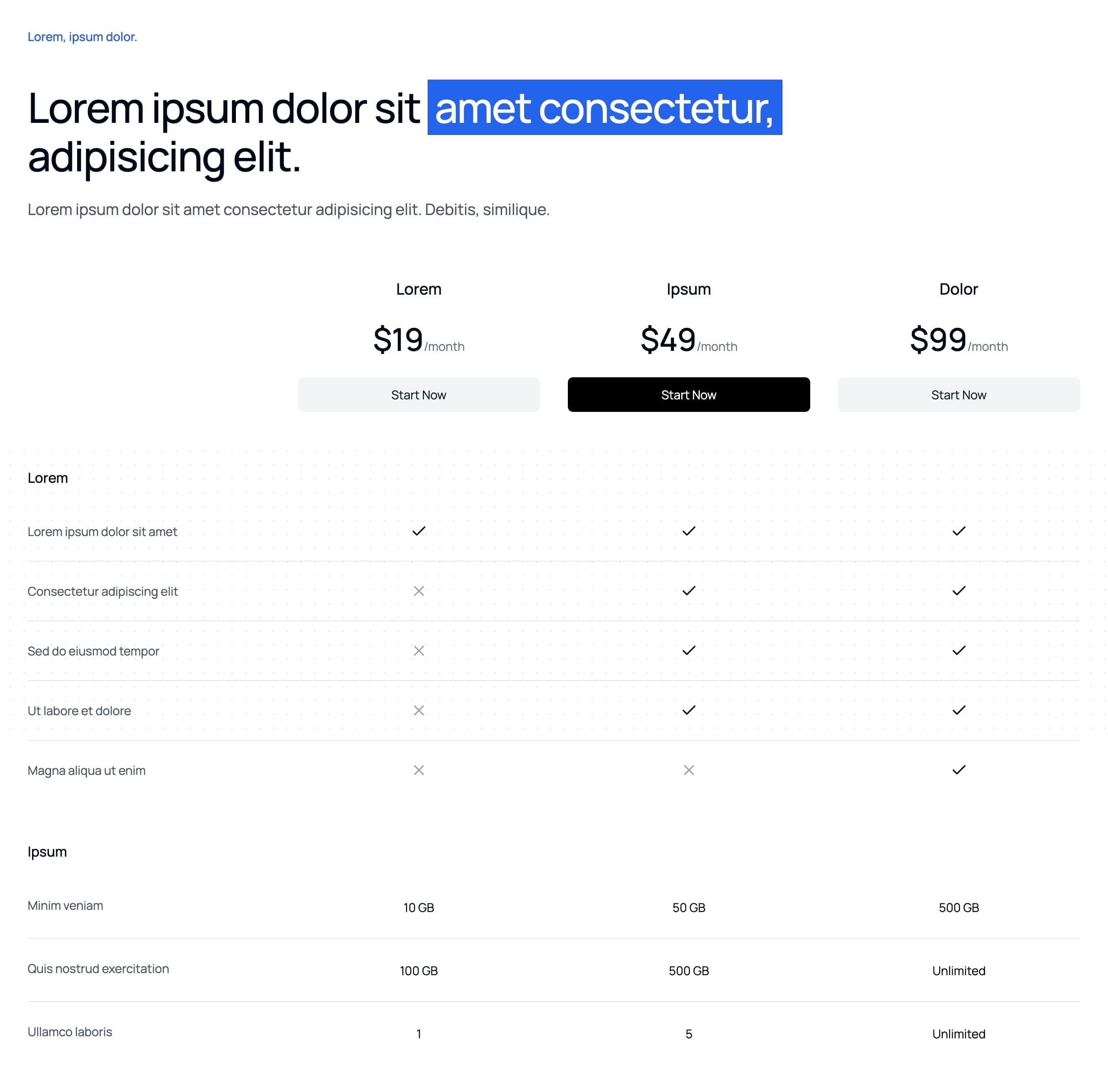 PricingComparison Component Preview